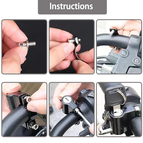 HETZON SALES Motorcycle Helmet Lock，Motorbike Accessories,Bike Handlebar Tubing Helmet Lock,Anti-Theft Helmet Safety Lock Metal 22mm-26mm Black with 2 Keys Motorcycle Accessories - Image 4