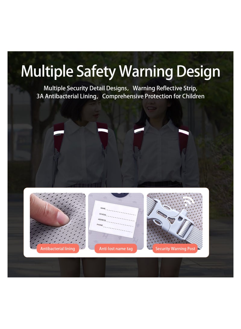 Nohoo حقيبة ظهر مدرسية أفقية لحماية العمود الفقري من نوهو لطلاب المرحلة الابتدائية من 0-5 سنوات - حمراء - Image 3