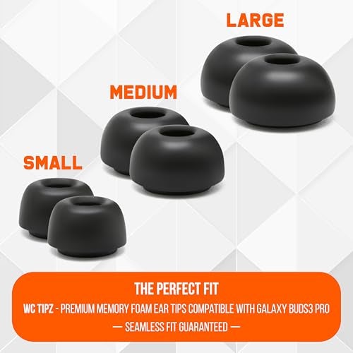 WC TipZ Galaxy - Upgraded Galaxy Buds 3 Pro Memory Foam Ear Tips by Wicked Cushions | Improved Comfort, Tighter Seal & Better Foam Rebound Time for Samsung Galaxy Buds Pro 3 | Black - Image 4