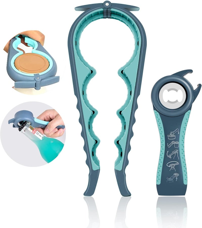 HUMANFUN Jar Opener for Weak Hands, Seniors with Arthritis, 5 in 1 Multi Function Bottle Opener Lid Opener For Arthritic Hands - Image 1