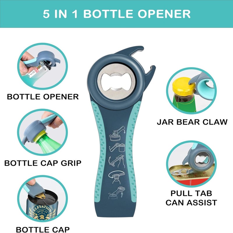 HUMANFUN Jar Opener for Weak Hands, Seniors with Arthritis, 5 in 1 Multi Function Bottle Opener Lid Opener For Arthritic Hands - Image 5