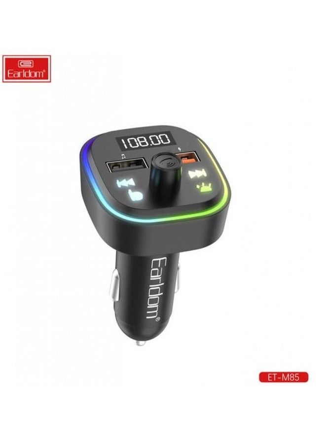 Earldom Earldom Car MP3 Player with Bluetooth and FM Transmitter, Dual USB Charging, Wireless Car MP3 Player with QC 3.1 Fast Charger.  - Image 1