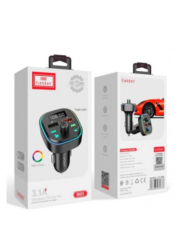 Earldom Earldom Car MP3 Player with Bluetooth and FM Transmitter, Dual USB Charging, Wireless Car MP3 Player with QC 3.1 Fast Charger.  - Image 3