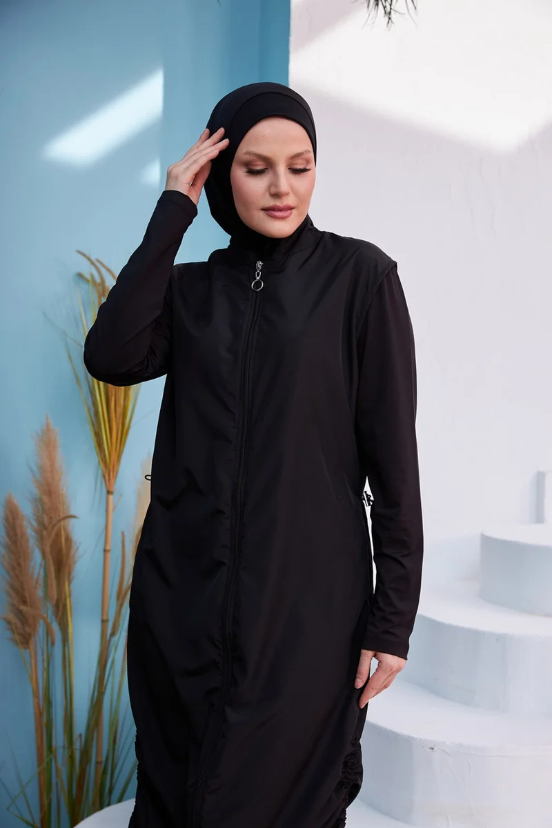 ريمسا مايو Remsa Swimsuit Remsa Design Full Covered Hijab Swimsuit Full Length Long Length R027 Fatma Black