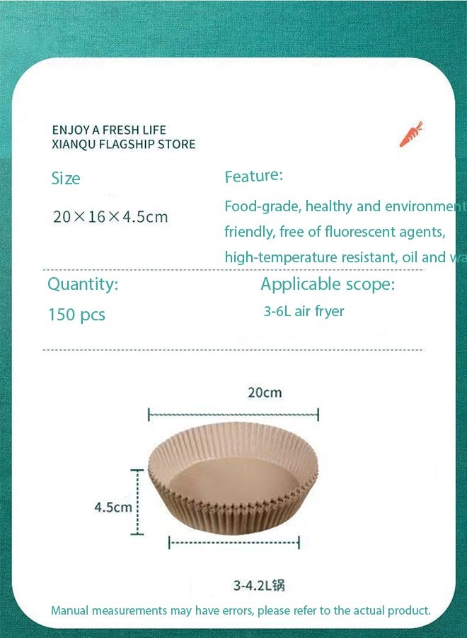 KANGLI Large 7.9 Inch 150 Pcs Air Fryer Disposable Paper Liners, Square Parchment Paper Liner for 5-8QT Air Fryer, Water-proof, Parchment Baking Paper for Baking, Top Wide 9.5in, Bottom Wide 7.9in - Image 5