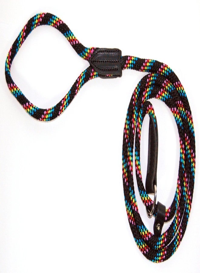 Hamilton London Quick Green Braid Dog Collar & Leash Combo, 6' L X 5/16" W Confetti Black