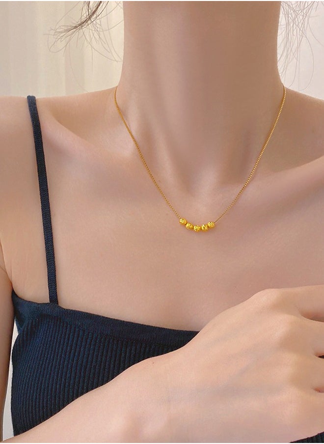 Generic - Women's Golden All-match Not Fade Transfer Beads Beaded Clavicle Chain - Image 1