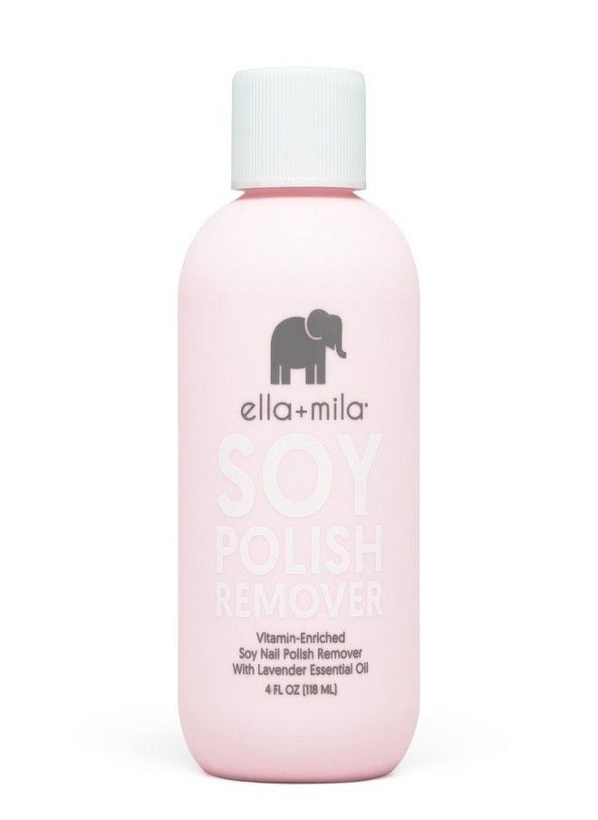 ella mila - ella+mila Soy Nail Polish Remover Non-Acetone Nail Polish Remover - Non-Toxic Fingernail Polish Remover - Enriched with Lavender Essential Oil & Vitamins A,C & E (4 fl oz) - Image 1
