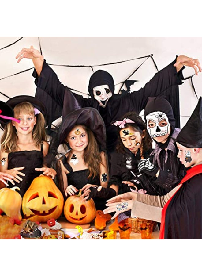 Partywind 10 Sheets Luminous Halloween Temporary Tattoos for Kids Glow Halloween Decorations Birthday Party Favors Supplies Halloween Fake Tattoos Goodie Bag Fillers Games Accessories for Party - Image 4