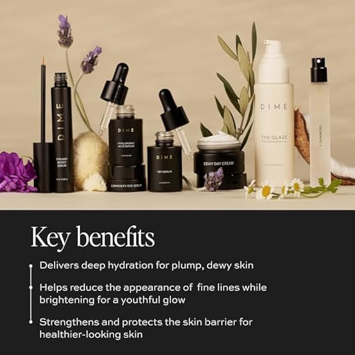 DIME Beauty Icons Collection - Travel Size Skincare Discovery Set Includes 7 Summers Perfume, Eyelash Boost Serum, Luminosity Eye, Glaze Body Oil, Hyaluronic Acid, Dewy Day Cream, TBT Serum - Image 2