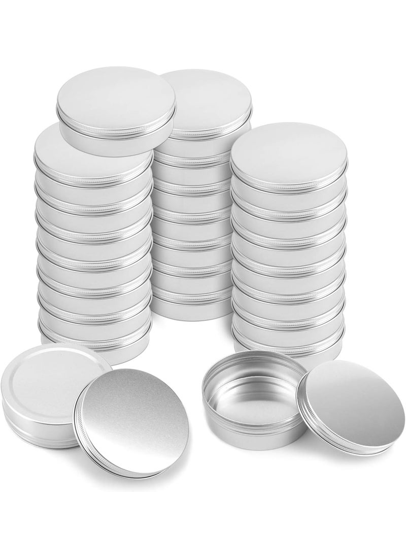 Foraineam Foraineam 24 Pack 8 oz / 240ml Round Aluminum Tin Cans with Screw Top Lids - Large Metal Empty Tea Storage Case Jars - Spice Salve Hair Wax Cosmetic Cream Containers 