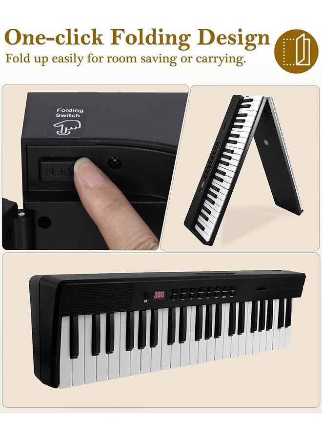 Jidyous - Keyboard Piano,88 Keys Keyboard Piano Portable Digital Piano with LCD Display Built-in Speakers Rechargeable Battery BT Connectivity - Image 1