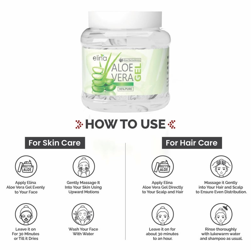 Elina Multi Purpose TransperantCucumberVitamin E BeadsRose Aloe Vera Gel Skin CareHair Care Moisturizing Brightening Women Men Combo Pack of 4 2kg - Image 3