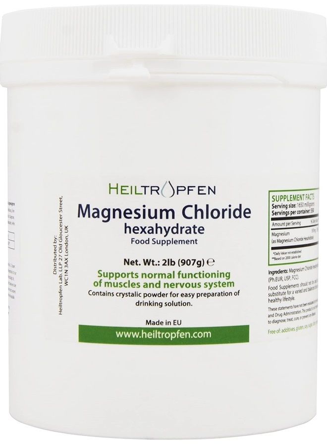 Heiltropfen 2 Pounds Magnesium Chloride Hexahydrate | Pharmaceutical Grade Ingredients | Crystal Powder | Pure Ph. EUR, BP, USP, 100% | Heiltropfen® - Image 1