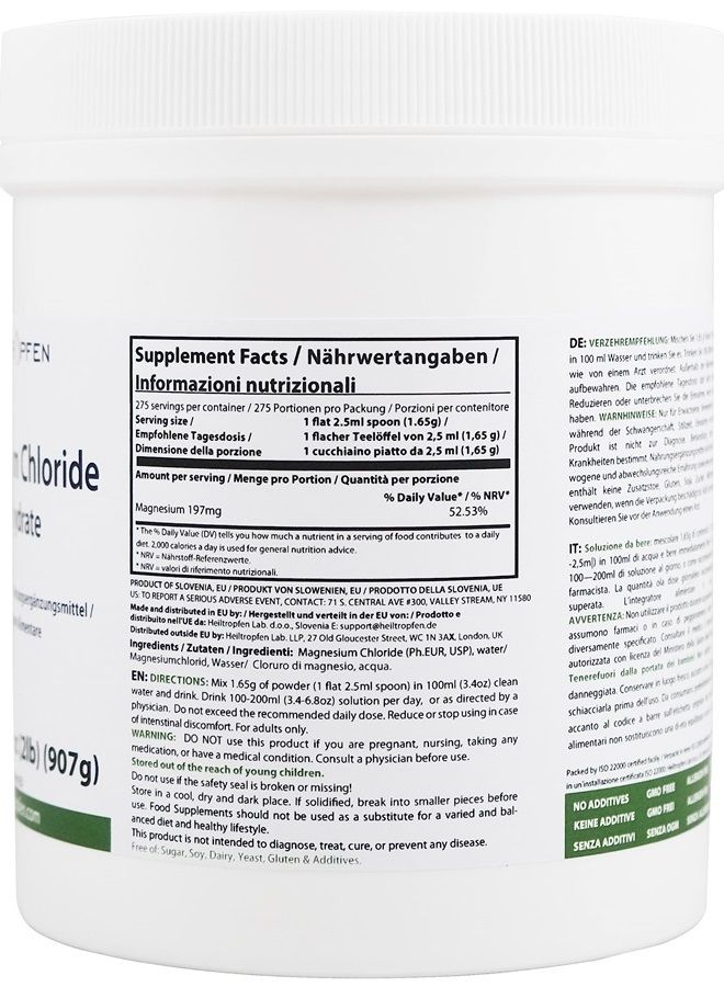 Heiltropfen 2 Pounds Magnesium Chloride Hexahydrate | Pharmaceutical Grade Ingredients | Crystal Powder | Pure Ph. EUR, BP, USP, 100% | Heiltropfen® - Image 3