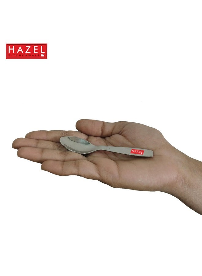 HAZEL Stainless Steel Masala Spoons for Small Containers Mini Spoon for Masala Dabba Spices Spoons, Set of 6, 8.8 Cm - Image 2