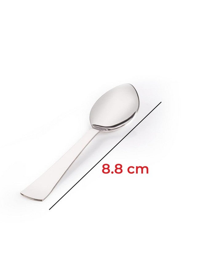 HAZEL Stainless Steel Masala Spoons for Small Containers Mini Spoon for Masala Dabba Spices Spoons, Set of 6, 8.8 Cm - Image 4