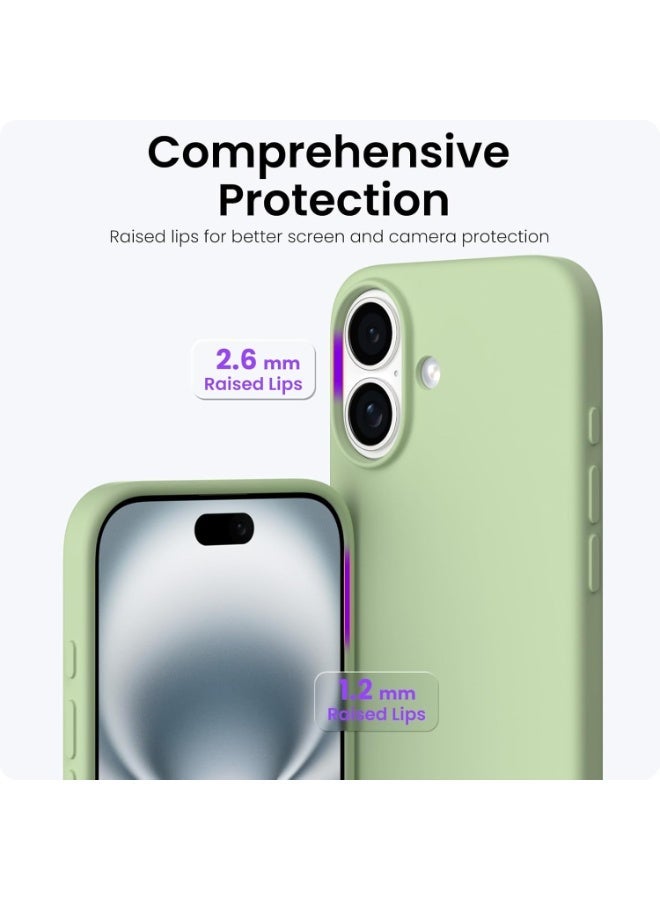 أكاليكس جراب سيليكون متوافق مع iPhone 17، جراب هاتف سيليكون سائل رفيع مع مصد مطاطي ناعم مقاوم للصدمات مكون من 3 طبقات مع بطانة من مادة TPU (ماتشا) - Image 5