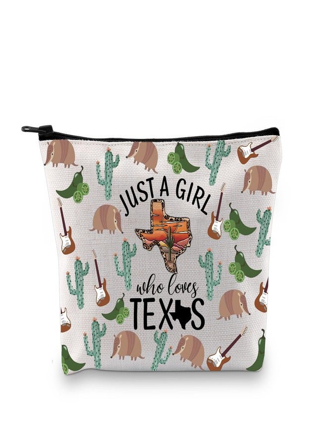 XYANFA Western Gift Canvas Makeup Bag Western City Lover Gift Cowgirl Canvas Zipper Pouch (Texxs makeup Bag) - Image 1