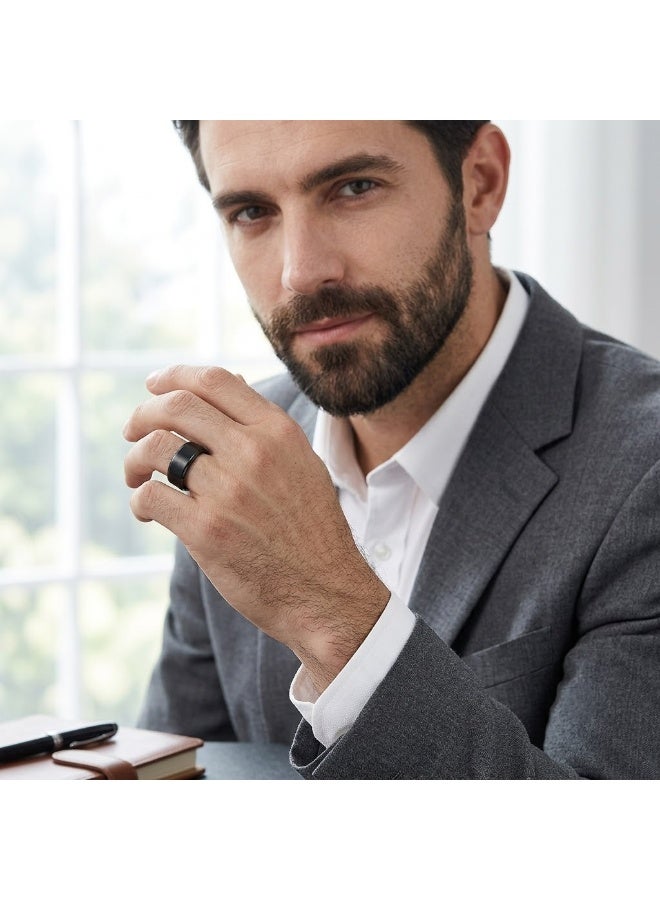 LAST TOUCH Men’s 10mm Black Tungsten Carbide Band - Image 5