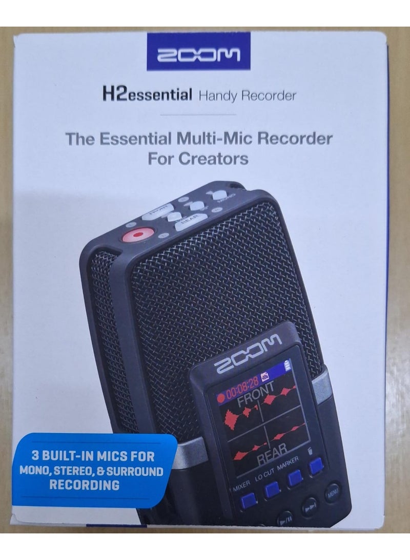 ZOOM H2 ESSENTIAL HANDY MULTI MIC RECORDER  32-BIT FLOAT STEREO RECORDER