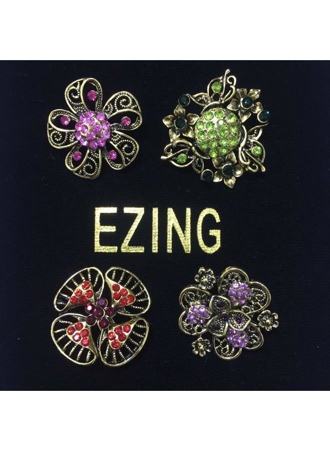 Ezing Lot 24pc Shining Rhinestone Crystal Brooches Pins DIY Wedding Bouquet Kit - Image 4