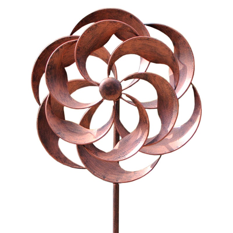 LERFUGI 360 Degrees Metal Swivel Classical Wind Spinner Willow Leaves for Patio Lawn Outdoor Yard Lawn Garden - Image 1