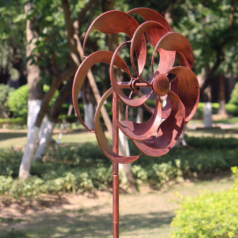LERFUGI 360 Degrees Metal Swivel Classical Wind Spinner Willow Leaves for Patio Lawn Outdoor Yard Lawn Garden - Image 5