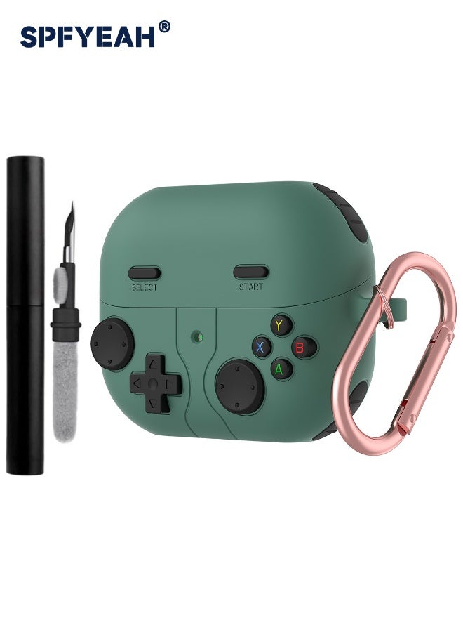 SPFYEAH Samsung Galaxy Buds 3 / Buds 3 Pro Case Cover with Keychain, Soft Silicone Game Player Design with 3D Button, Rugged Shockproof Classic Game Case with Cleaner Kit for Samsung Galaxy Buds 3 & 3 Pro (2024), Green  - Image 1