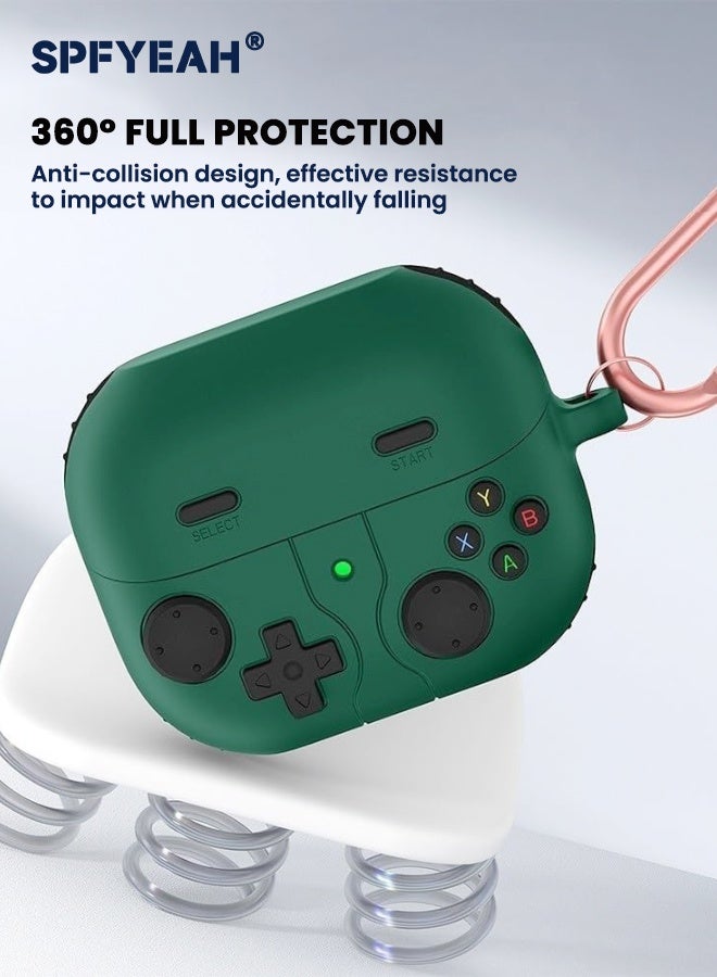 SPFYEAH Samsung Galaxy Buds 3 / Buds 3 Pro Case Cover with Keychain, Soft Silicone Game Player Design with 3D Button, Rugged Shockproof Classic Game Case with Cleaner Kit for Samsung Galaxy Buds 3 & 3 Pro (2024), Green  - Image 3
