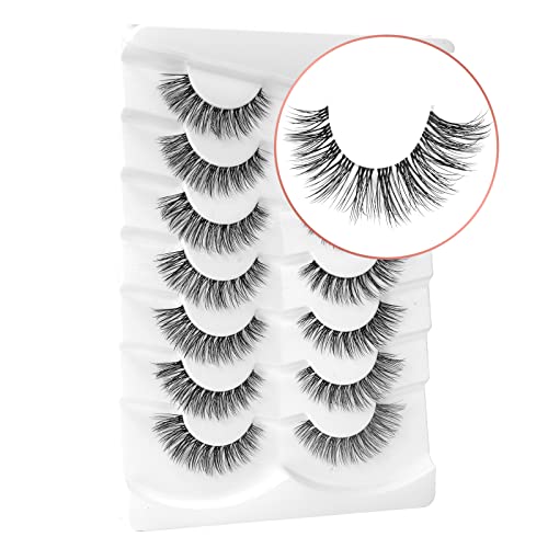 Onlyall Natural Eyelashes Mink False Eyelashes Natural Wispy Lashes Soft Clear Band Lashes Fluffy False Lashes 14MM A11 - Image 1