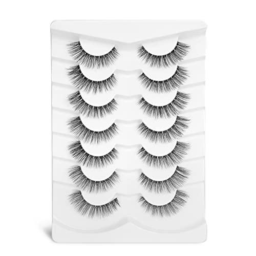 Onlyall Natural Eyelashes Mink False Eyelashes Natural Wispy Lashes Soft Clear Band Lashes Fluffy False Lashes 14MM A11 - Image 2