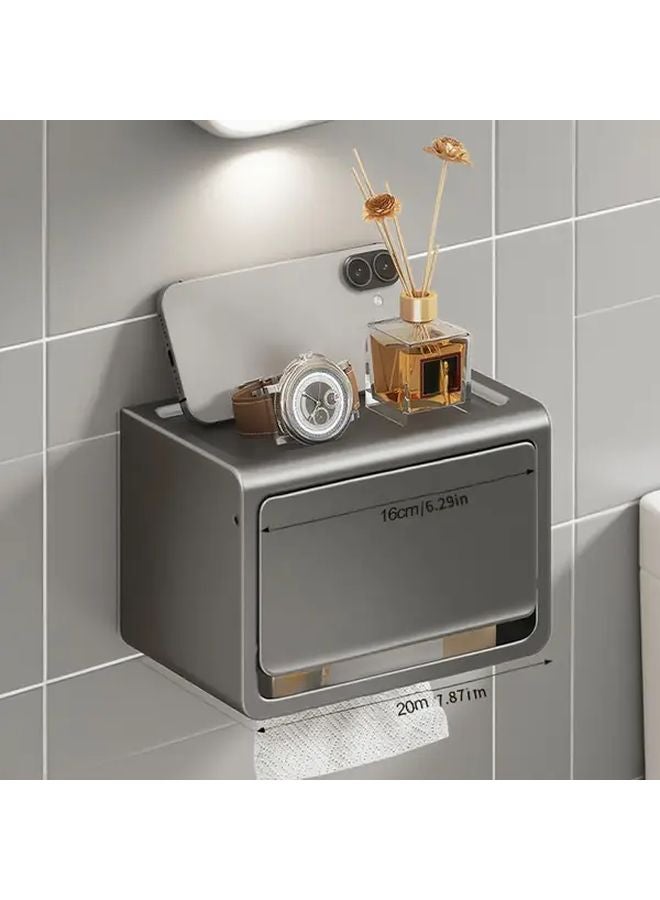 حامل علبة المناديل المثبت على الحائط بكأس شفاط قصير ملون، حامل تخزين حديث للحمام - Image 1