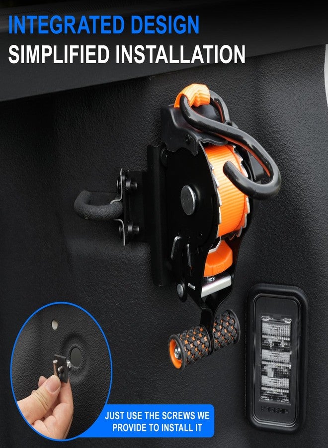 ELECFRESH 2PCS Retractable Truck Bed Tie Downs for Chevy Silverado & Sierra 1.5 Ton Capacity, Fits 2019-2025 2026 Chevy Silverado & Sierra Accessories, Heavy Duty Ratchet Straps with Quick Release - Image 3