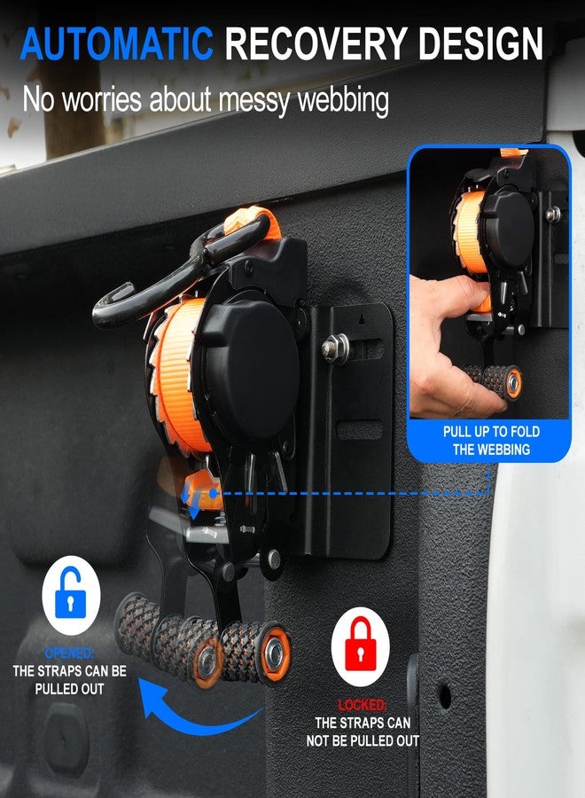 ELECFRESH 2PCS Retractable Truck Bed Tie Downs for Chevy Silverado & Sierra 1.5 Ton Capacity, Fits 2019-2025 2026 Chevy Silverado & Sierra Accessories, Heavy Duty Ratchet Straps with Quick Release - Image 2