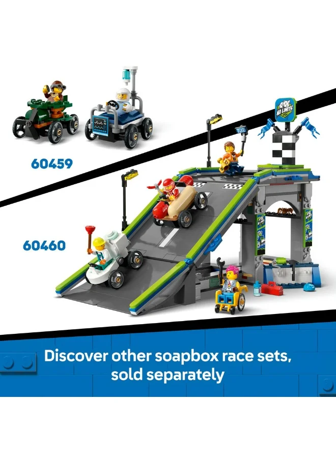 LEGO City Pizza vs. Fire Truck Race Car Pack Toy Soapbox Racing Set 60458 (70) Pieces