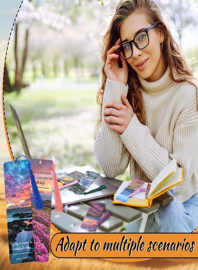 Skyygemm 120 Pack Separadores De Biblia En Espanol La Biblia En Espanol Spanish Christian Verses Bookmarks Books with Tassels Inspirational Church Supplies for Women Student School Church Study Group - Image 5