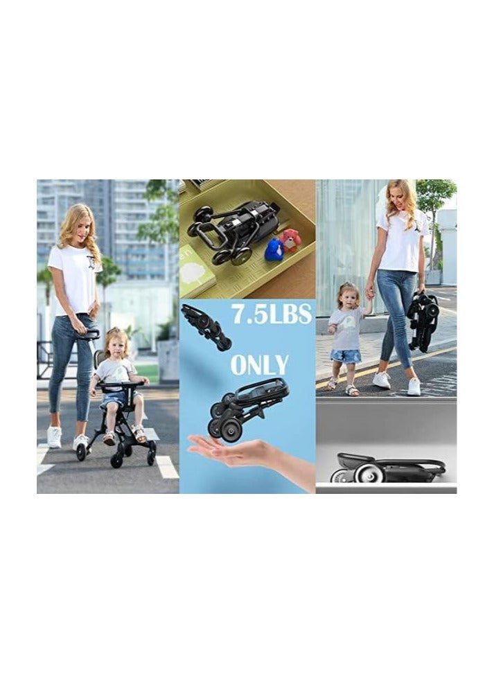 Zexen Pocket Stroller for Travel Stroller for Airplane Portable Compact Airport Stroller Small Stroller for Toddler Travel  All Terrain Stroller for Toddler Stroller for Upto 65 Lbs (black) - Image 2