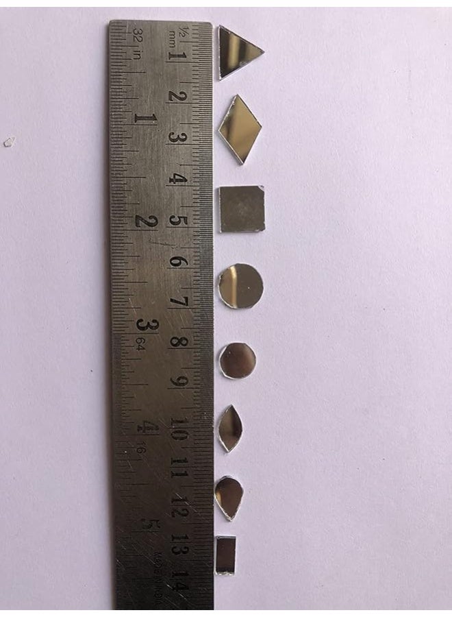 Kavya Fashion 8 Shape Mirror kit for Jewellery Making,Other Craft Work Like Project & lippan Art, mud Work Decoration (Total-800 Pieces, 100 Piece of Each Shape) Free Fabric Glue (Combo of 8) - Image 2