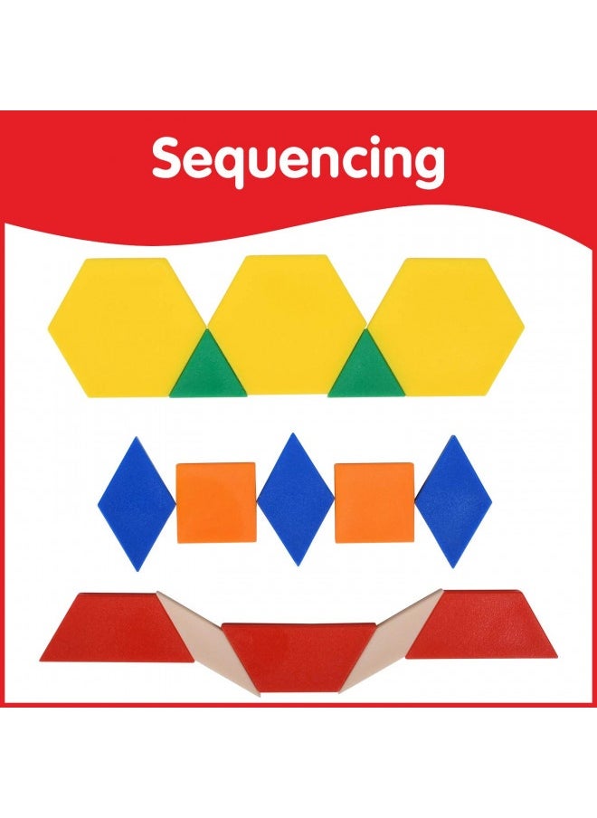 edxeducation - Edxeducation Plastic Pattern Blocks - Set Of 250 - Early Geometry Skills - Math Manipulative For Shape Recognition, Symmetry, Patterning And Fractions - Ages 4+ - Image 1