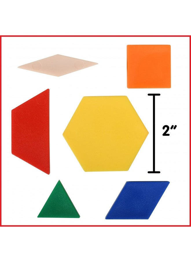 edxeducation - Edxeducation Plastic Pattern Blocks - Set Of 250 - Early Geometry Skills - Math Manipulative For Shape Recognition, Symmetry, Patterning And Fractions - Ages 4+ - Image 1