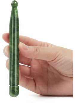 LEOSENSE Jade Trigger Point Acupressure Gua Sha Massage Acupuncture Pen, Natural Healing Jade Stone Full Body Relax Self Massage Deep Soft Tissue Tool, Reduce Muscle Soreness and Pain Relief - Point End 