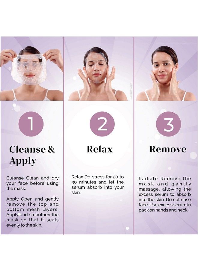 LuxaDerme Detox Bio Cellulose Face Sheet Mask With Antioxidants Acai Berry & Coq10 Serum. Reduces Toxins & Pollutants. Moisturize & Brighten. All Skin Types. 100% Fermented Coconut Jelly. (Pack Of 2) - Image 4