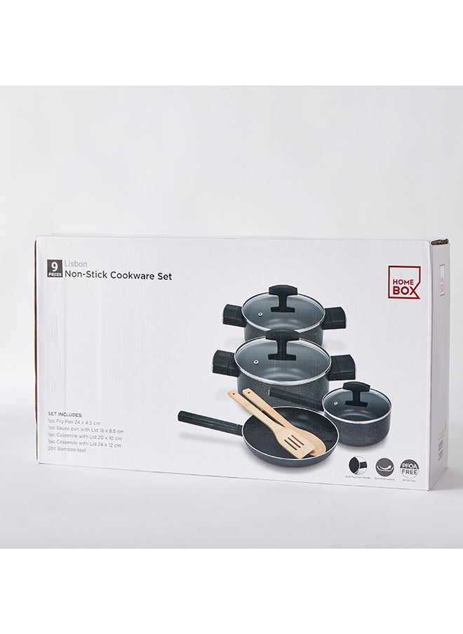 Home Box - Lisbon 9-Piece Non-Stick Cookware Set 30x0.8x30 cm - Image 1