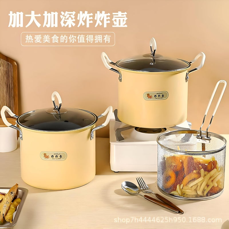 Steam Basket - Versatile frying pan featuring a steaming basket, glass lid, and nonstick surface, stainless steel handle; great for crisping potatoes, poultry, and shrimp. - Image 3