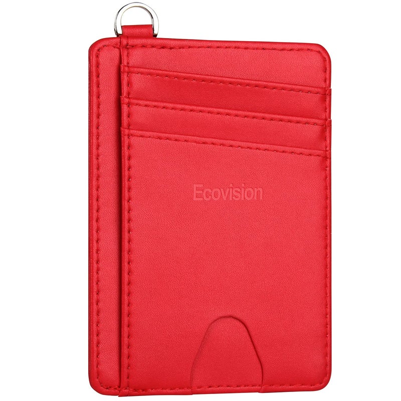 EcoVision Slim Minimalist Front Pocket Wallet, RFID Blocking Credit Card Holder Wallet with Detachable D-Shackle for Men Women - Image 1