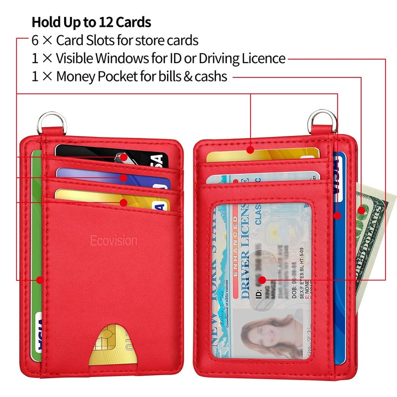 EcoVision Slim Minimalist Front Pocket Wallet, RFID Blocking Credit Card Holder Wallet with Detachable D-Shackle for Men Women - Image 5