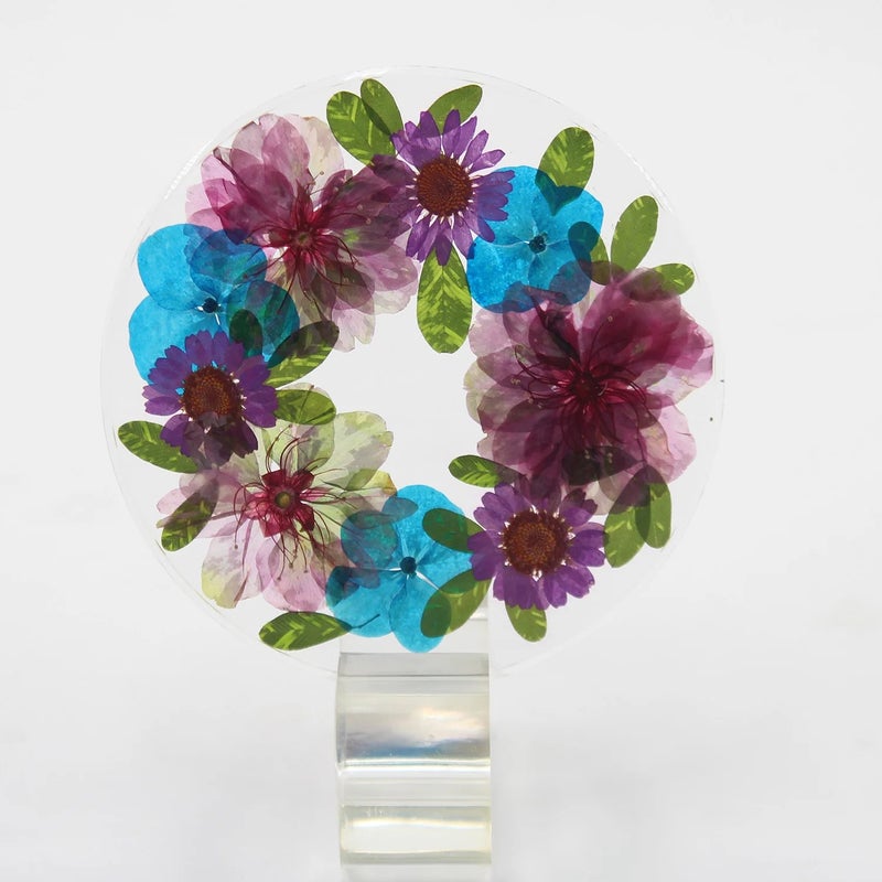 Y&D New Design DIY Real Flower Resin Coasters – Heat-Insulating Cup Mats for Tea Cups, Home & Dining Table Decor - Image 1