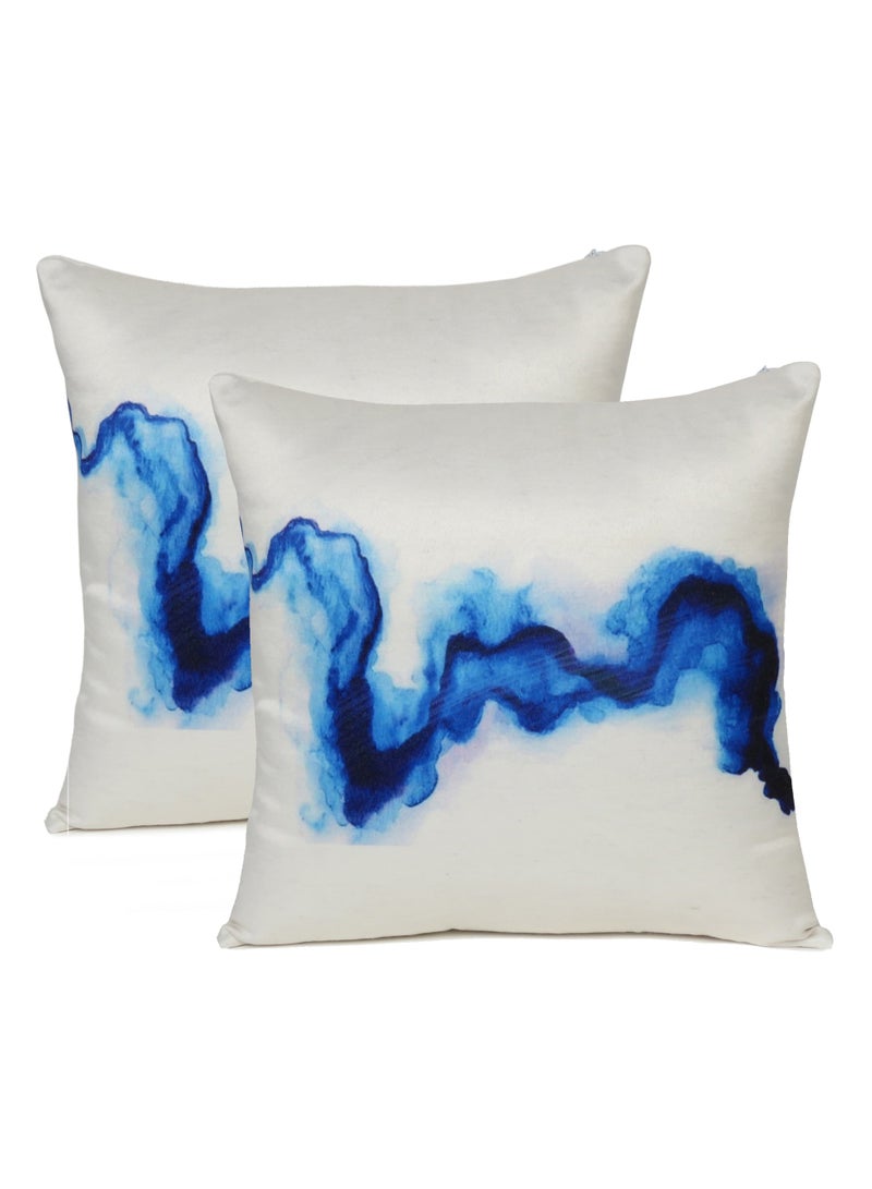 Oussum Ink Spread Decorative White Throw Pillow Covers Set of 2 For Car Seat Home Bedroom Sofa Home Decoration Office Chair (16 X 16 Inch) - Image 1