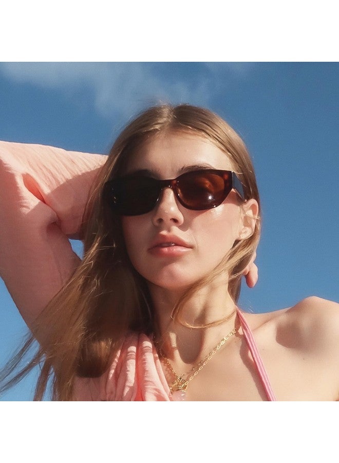 ZENOTTIC Trendy Narrow Rectangle Sunglasses For Women Small Fashion Polarized Cat Eye Sun Glasses Uv400 Protection - Image 2